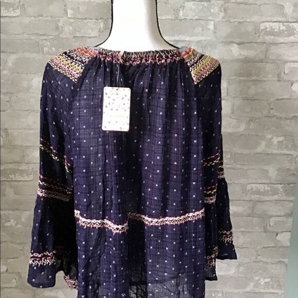 - Free People Thalia Embroidered Blouse - Picture 7 of 8